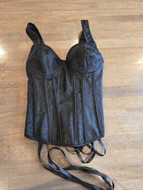 Black Lace Longline Bustier Corset Top